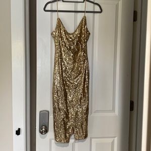 Black Halo NBW sequined gold dress